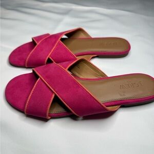 J. Crew Fuchsia Slide Sandals - 8